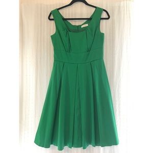Green Calvin Klein Pleated Dress